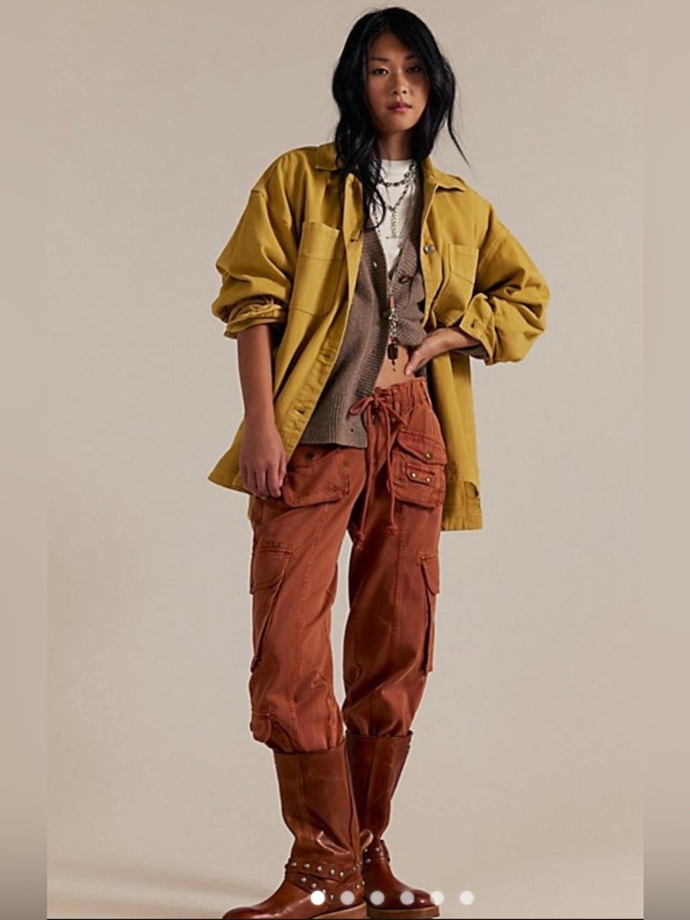 NWOT We the Free Tahiti Pull On Cargo Pants in Terracotta